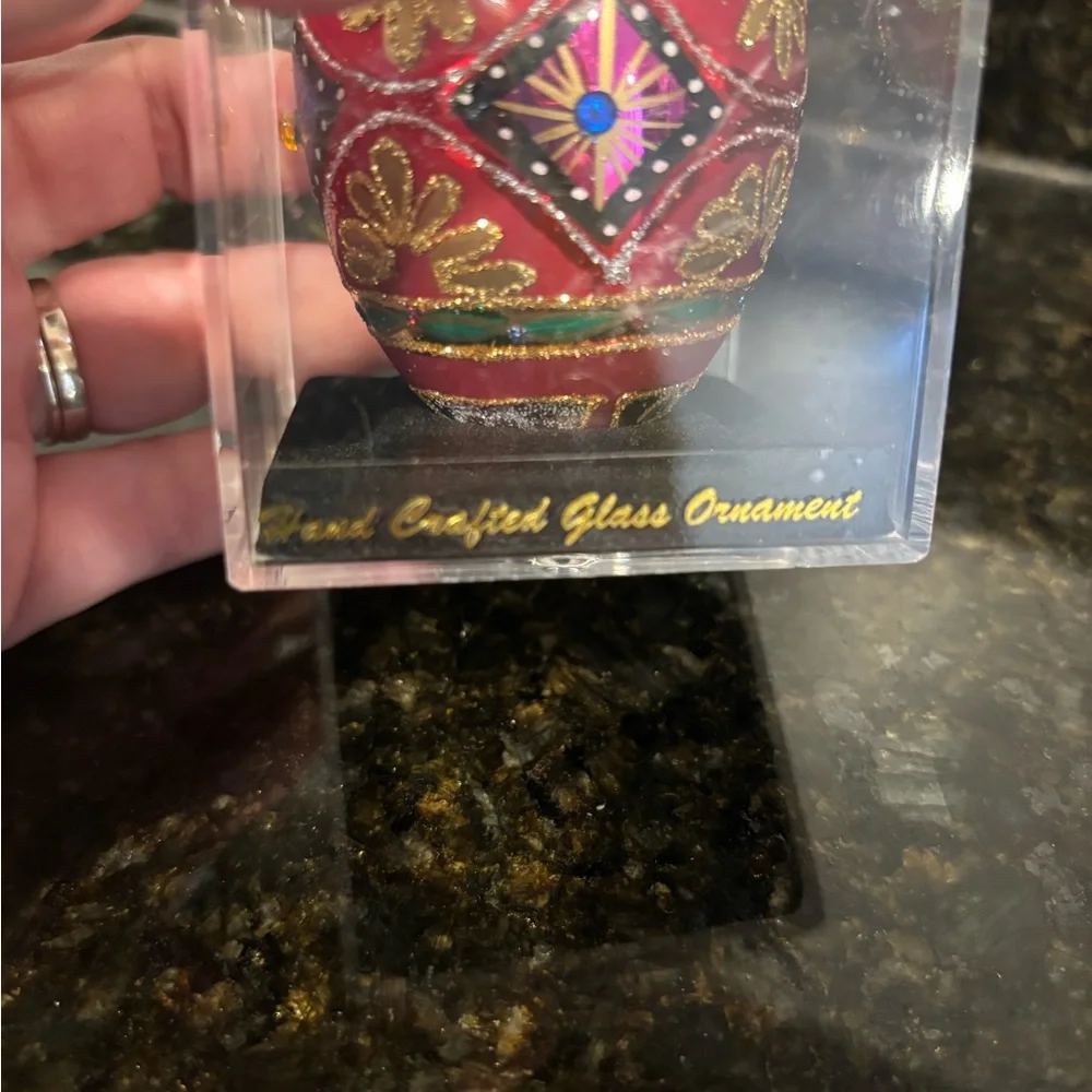 Hand Crafted Glass Ornament in Acrylic Box